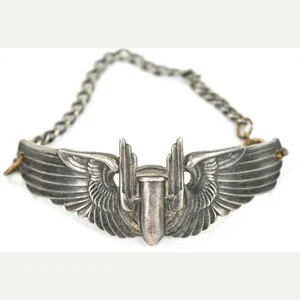 USAAF WW2 Bombadier Wings Sterling Silver Bracelet