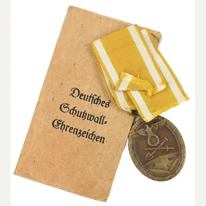 German WH Westwall Medal with pouch