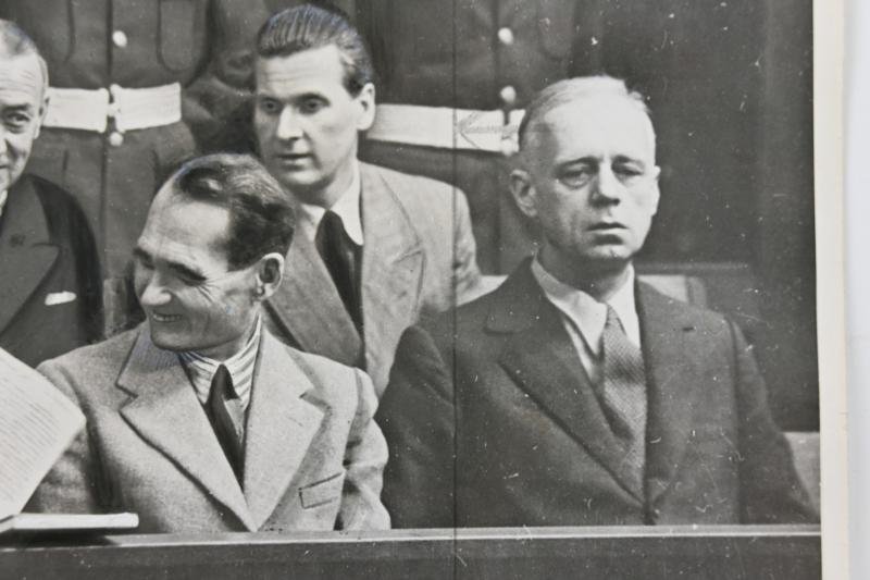 Allied Nuremberg War Trail Press Photo 'Göring & Hess' — image 3