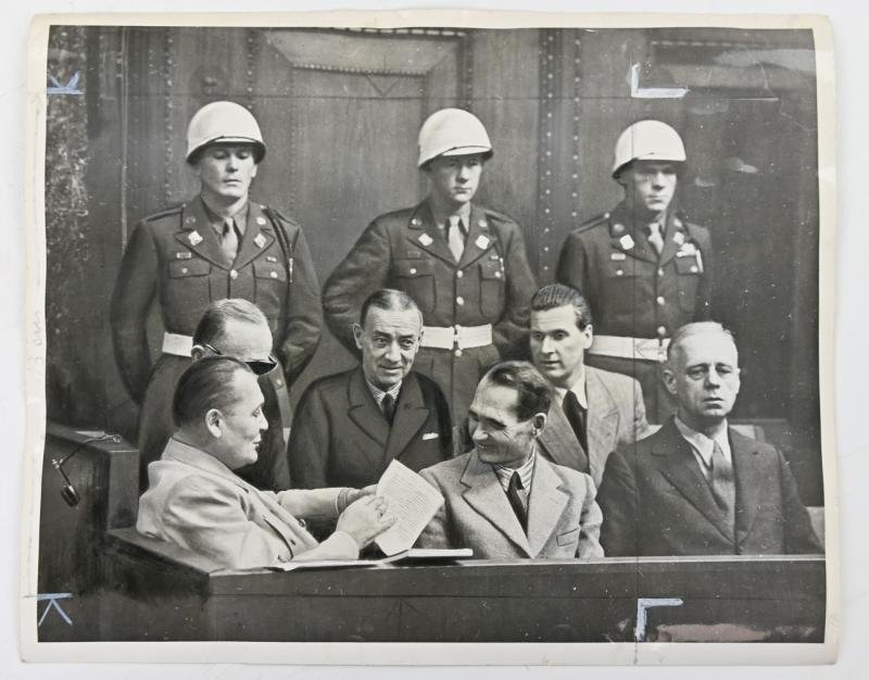 Allied Nuremberg War Trail Press Photo 'Göring & Hess' — image 5