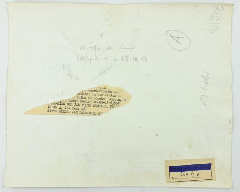 Allied Nuremberg War Trail Press Photo 'Göring & Hess' — image 6