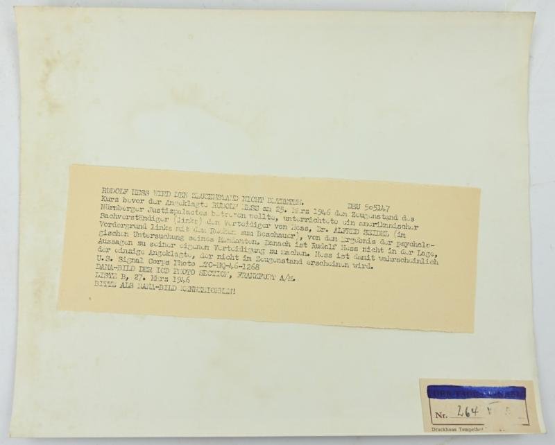 Allied Nuremberg War Trails Picture 'Rudolf Hess' — image 5