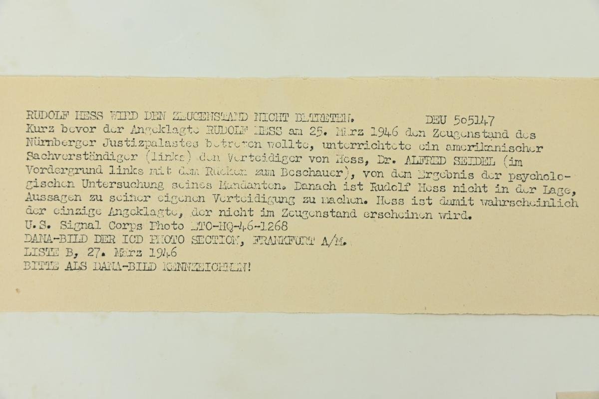 Allied Nuremberg War Trails Picture 'Rudolf Hess' — image 6