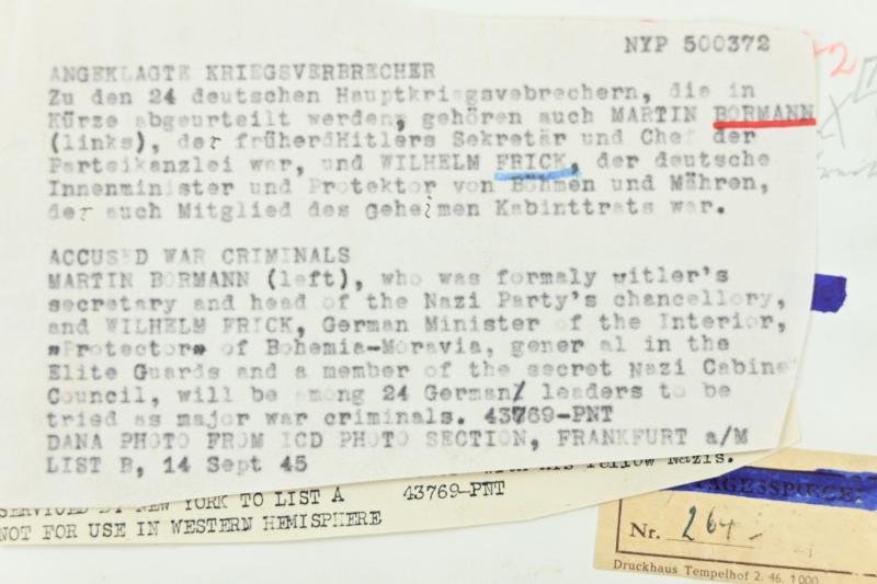 Allied Press 'Mug-Shot' Picture of Nuremberg Trail Members — image 4