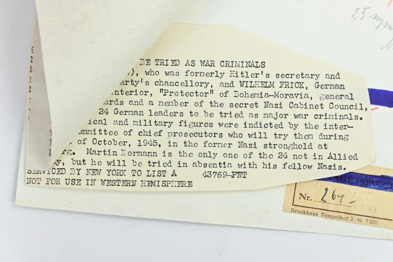 Allied Press 'Mug-Shot' Picture of Nuremberg Trail Members — image 5