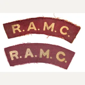 British WW2 RAMC Shoulder Title Set