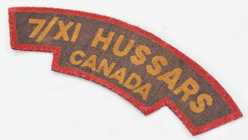 Canadian WW2 7/XI Hussars Shoulder Flash — image 2