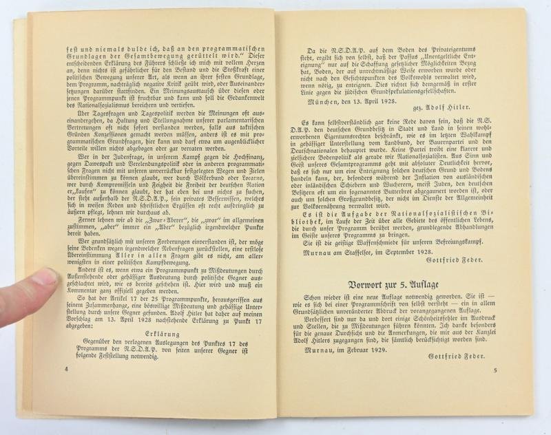 German NSDAP Program Booklet 1933 — image 3