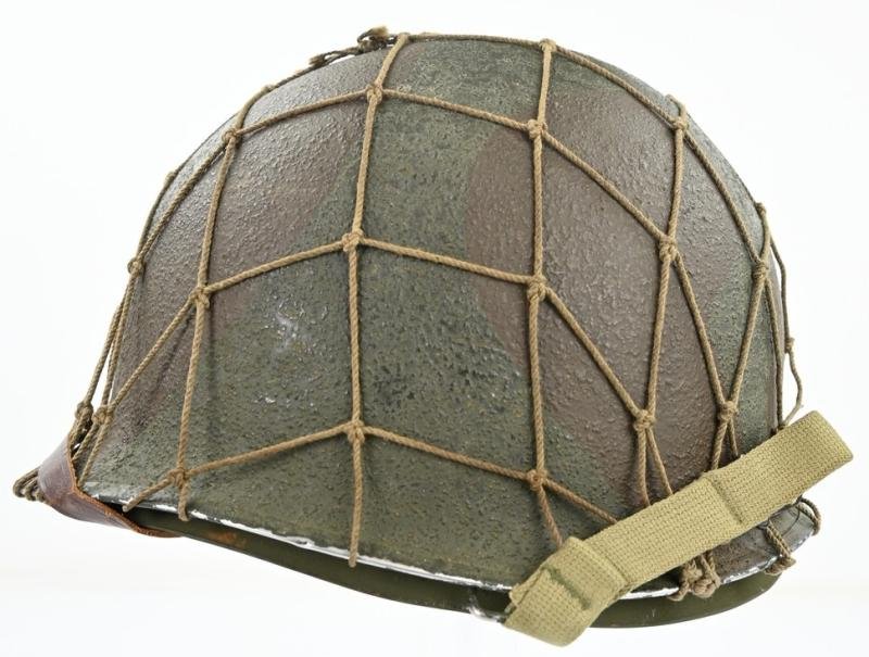 US WW2 M1 Camouflaged Combat Helmet — image 3