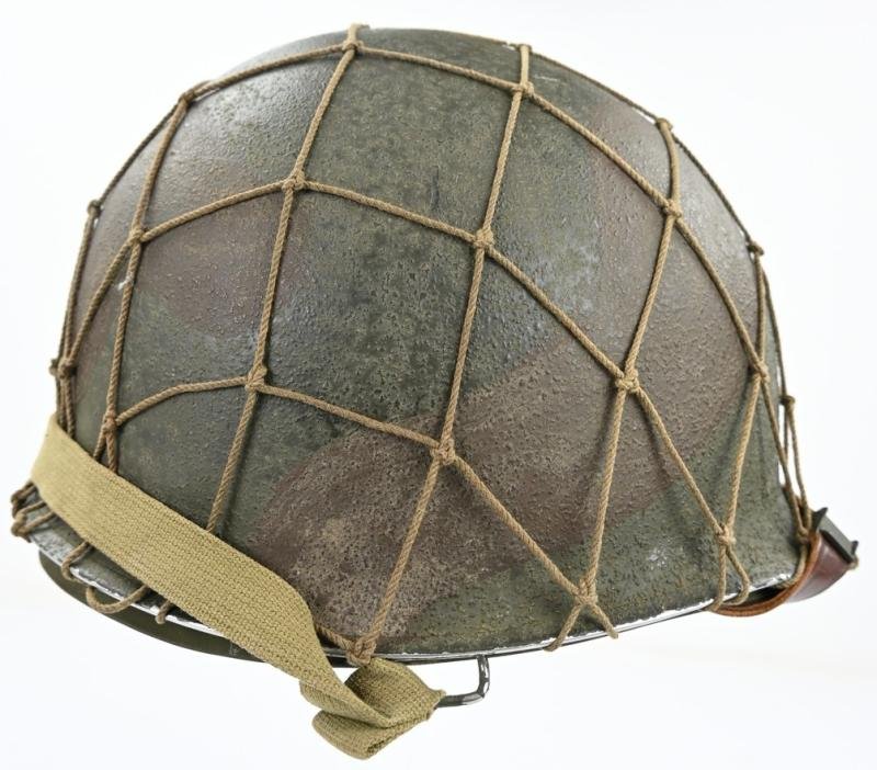 US WW2 M1 Camouflaged Combat Helmet — image 7