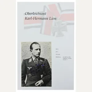 Signature of Luftwaffe KC Recipient 'Karl-Hermann Lion'