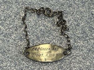 115) Small WW1 WW2 White Metal Wrist ID Tag to …