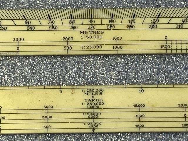 119) Excellent Original WW2 British 37 Pattern Web Map Case Protractors, Rectangular, Ivorine, 6 Inch 'A' MK.IV — image 5