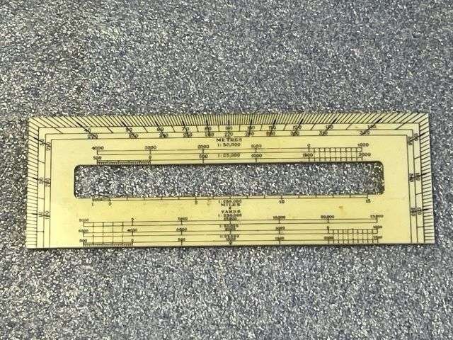 119) Excellent Original WW2 British 37 Pattern Web Map Case Protractors, Rectangular, Ivorine, 6 Inch 'A' MK.IV — image 6