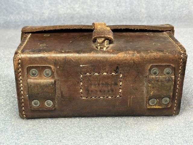 79) Excellent Original WW2 British Army Issue Vickers Machine Gun Clinometer Leather Case 1945 — image 8