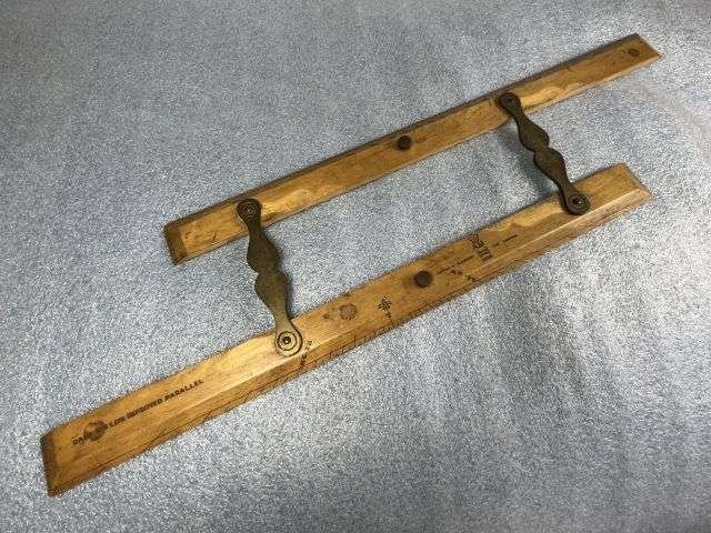 80) Excellent Original WW2 RAF Air Ministry Navigators Wooden Parallel Rule AM 1940 — image 2