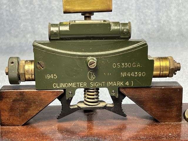 83) Excellent Original WW2 RA Trench Art, Match Box Holder, Ash Trays & Clinometer Sight MK 4 1945 — image 11