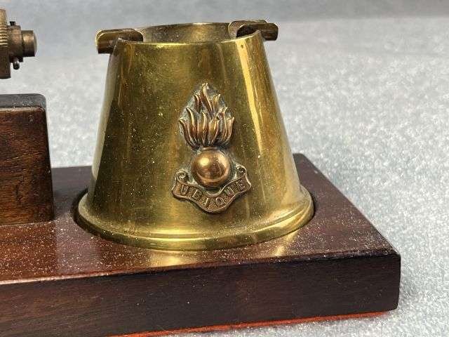83) Excellent Original WW2 RA Trench Art, Match Box Holder, Ash Trays & Clinometer Sight MK 4 1945 — image 13