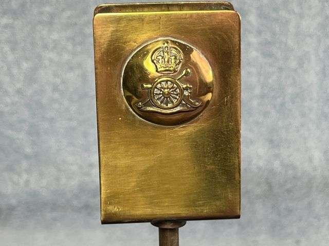 83) Excellent Original WW2 RA Trench Art, Match Box Holder, Ash Trays & Clinometer Sight MK 4 1945 — image 4