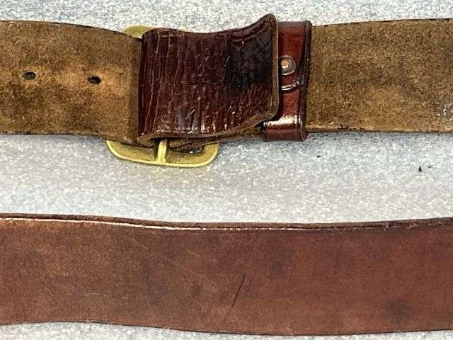 85) Excellent Original WW2 Home Guard 1903 Pattern Leather Waist Belt In A Good Size — image 4