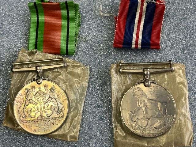 66) Excellent Original WW2 Full Size Medal Set of 4 with Certificate & Issue Box 1939-45 Star, Burma Star, Defence Medal, War Medal All Mint — image 2