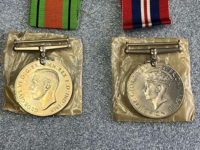 66) Excellent Original WW2 Full Size Medal Set of 4 with Certificate & Issue Box 1939-45 Star, Burma Star, Defence Medal, War Medal All Mint — image 3