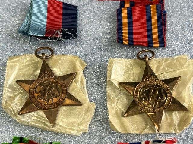 66) Excellent Original WW2 Full Size Medal Set of 4 with Certificate & Issue Box 1939-45 Star, Burma Star, Defence Medal, War Medal All Mint — image 5