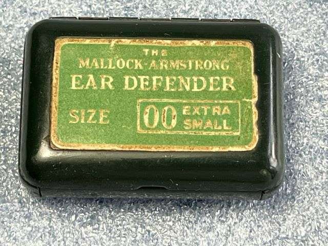 70) Excellent Original WW2 British Mallock-Armstrong Ear Defenders in Tin As Issued To Army, RAF, RN etc Woman's Issue? — image 12
