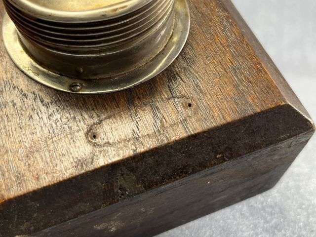 72) Good Original WW1 British Army Officers Wooden Battery Lamp — image 8