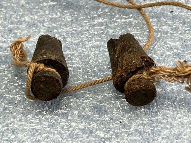 74) Tatty Damaged Original WW2 British Army & ARP Issue Rubber Ear Defenders, Ear Plugs — image 2