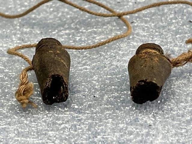 74) Tatty Damaged Original WW2 British Army & ARP Issue Rubber Ear Defenders, Ear Plugs — image 3