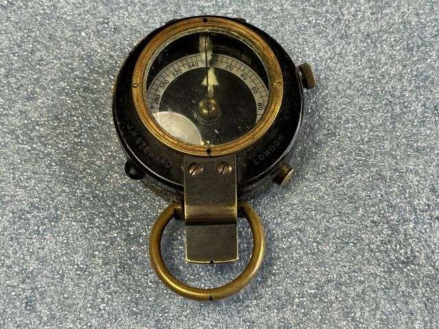 47) Excellent Original Pre WW1 British Officers Verner's Pattern Compass Dated 1910 & Leather Case 1908 — image 12