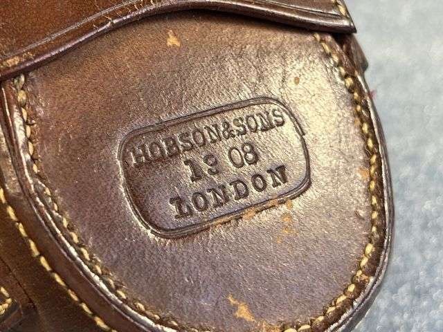 47) Excellent Original Pre WW1 British Officers Verner's Pattern Compass Dated 1910 & Leather Case 1908 — image 17