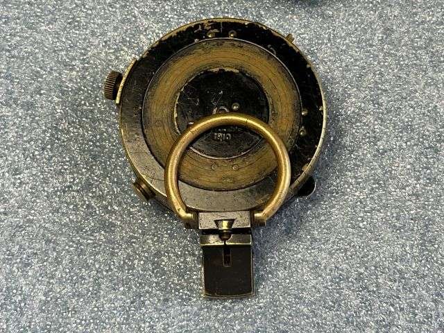 47) Excellent Original Pre WW1 British Officers Verner's Pattern Compass Dated 1910 & Leather Case 1908 — image 2