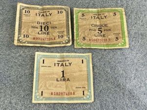 50) Set of 3 Original WW2 Allied Military Invasion Money …