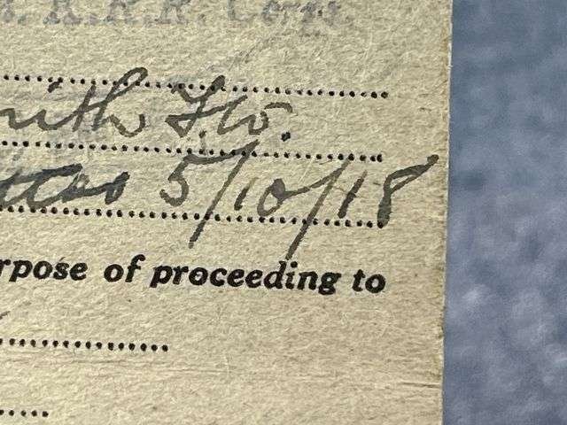 51) Original WW1 British Army Issue Pass Containing Leave or Duty Ration Book 1918. To a Rifleman in KRRC — image 2