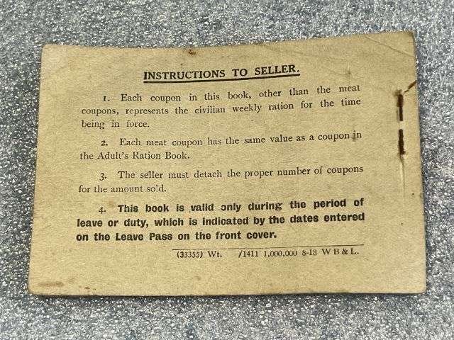 51) Original WW1 British Army Issue Pass Containing Leave or Duty Ration Book 1918. To a Rifleman in KRRC — image 5