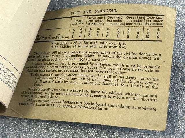 51) Original WW1 British Army Issue Pass Containing Leave or Duty Ration Book 1918. To a Rifleman in KRRC — image 6