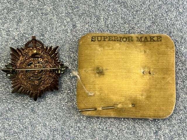 52) Lovely Original WW1 British Army Service Corps Cap Badge Converted to Pin Back Brooch — image 3