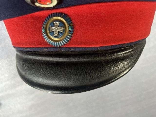 4) Excellent Original 1867 Pattern? WW1 Imperial German Army Braunschweigisches Infanterie-Regiment Nr. 92 Officers Peaked Cap — image 8