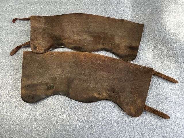 7) Excellent Original WW2 Home Guard Issue Brown Leather Anklets — image 5