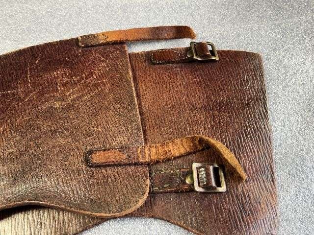 7) Excellent Original WW2 Home Guard Issue Brown Leather Anklets — image 7