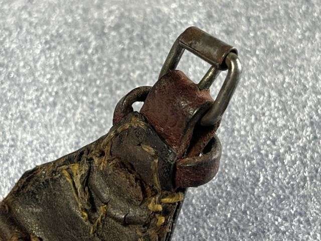 9) Very Nice Well Used Early WW1 WW2 WO2 Leather Wrist Rank Bracelet — image 5