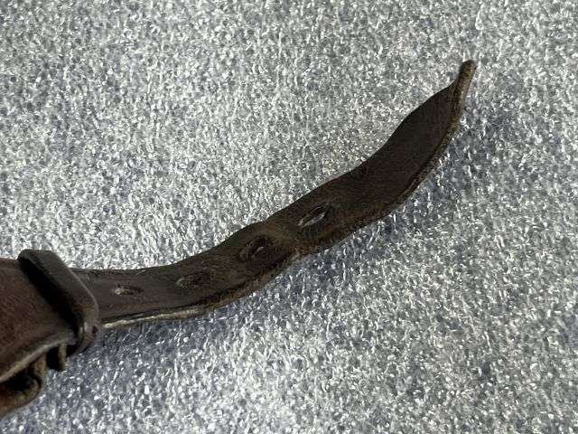 9) Very Nice Well Used Early WW1 WW2 WO2 Leather Wrist Rank Bracelet — image 7