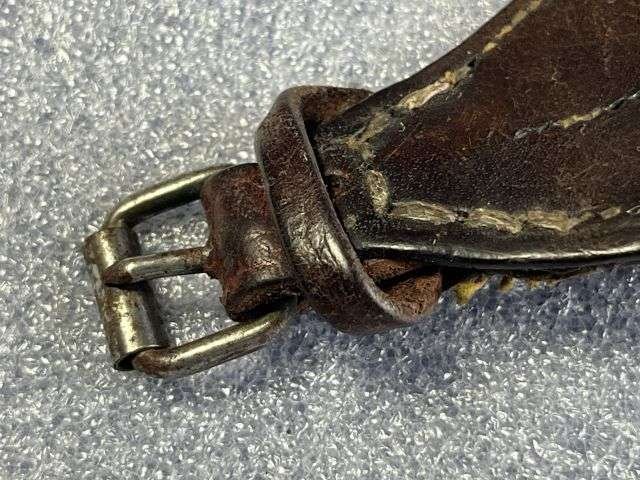 9) Very Nice Well Used Early WW1 WW2 WO2 Leather Wrist Rank Bracelet — image 8