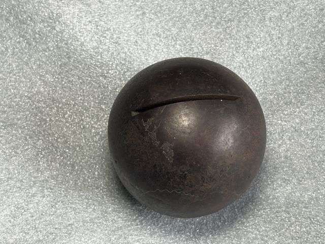 7) Excellent Original WW1 French Army Ball Grenade Converted Into Money Box — image 7