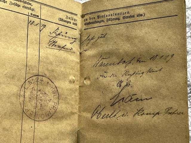 52) Good Original WW1 German Army Militarpas Dated 1917 — image 6