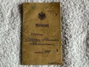 52) Good Original WW1 German Army Militarpas Dated 1917