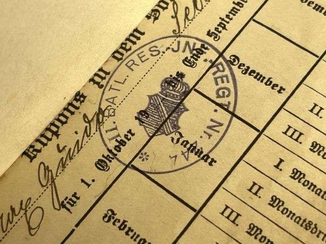 56) Good Original WW1 German Army Soldbuch Dated 1914 — image 3