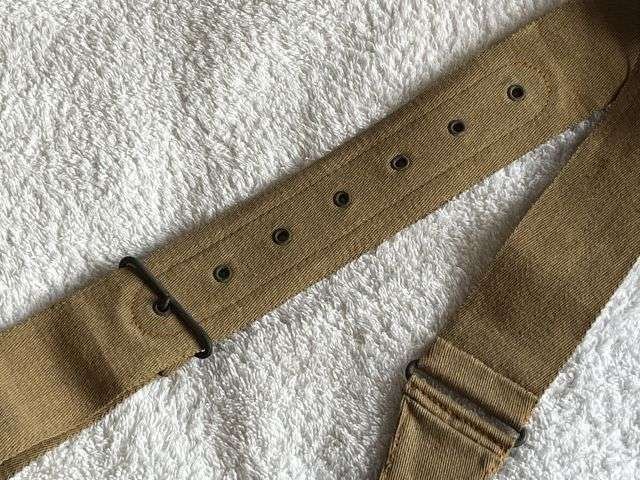 57) Excellent Original Boer War WW1 British Army Officers Khaki Webbing & Leather Greatcoat Carrier Shoulder Strap — image 2